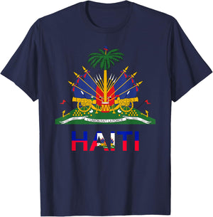 Flag Haiti Day Pride Tradition Born Haitian Creole 2024 , Black, S T-Shirt - T-Shirt | Navy
