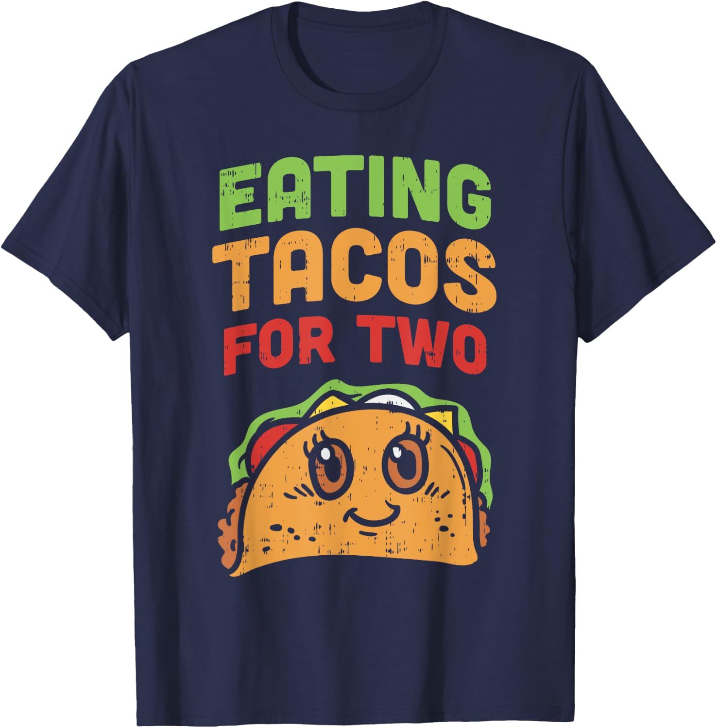 Eating Tacos For Two Pregnancy Soon To Be Mom Cinco De Mayo T-Shirt - T-Shirt | Navy