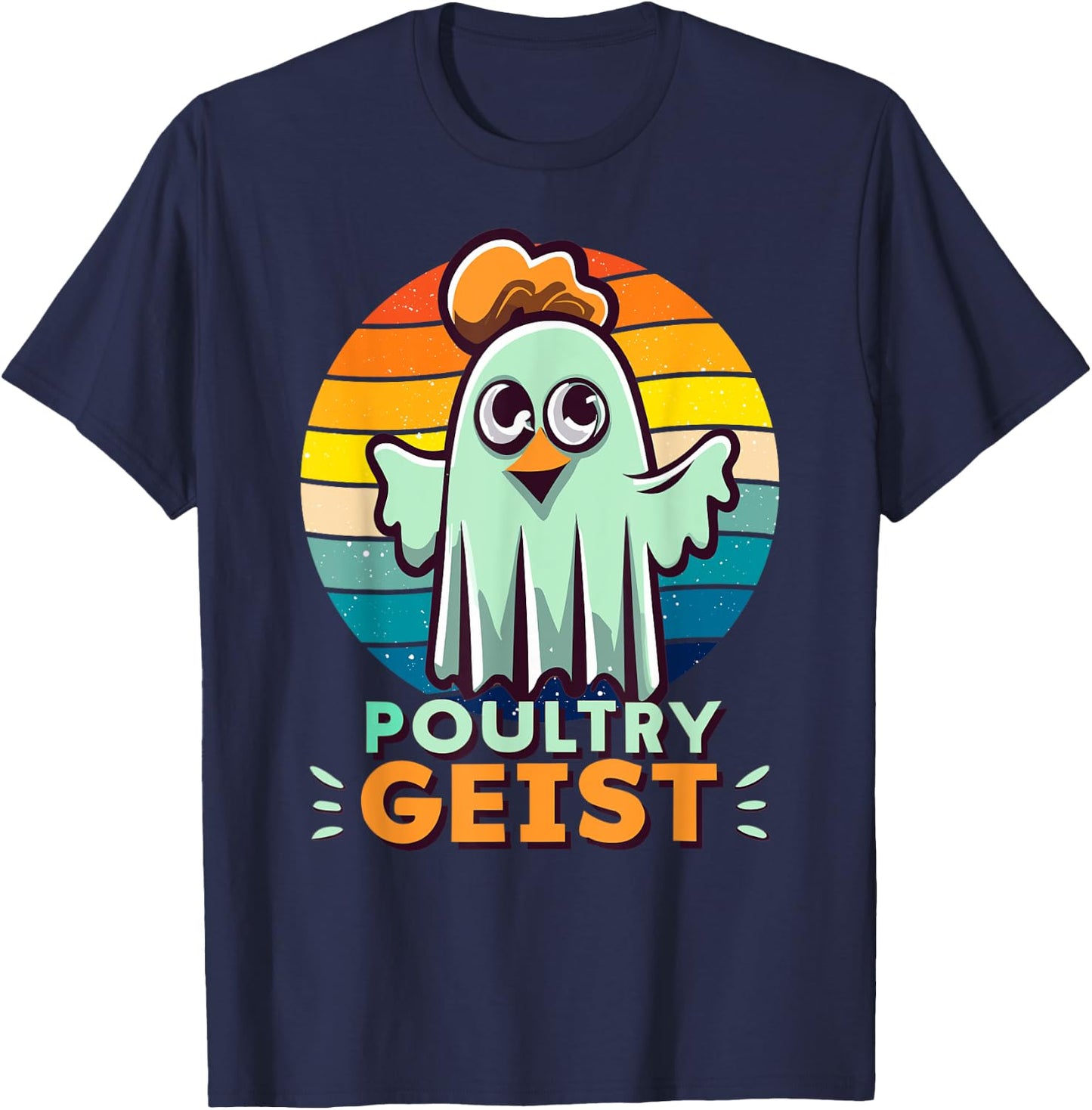 Funny Poultry Geist Chicken Ghost T-Shirt - T-Shirt | Navy