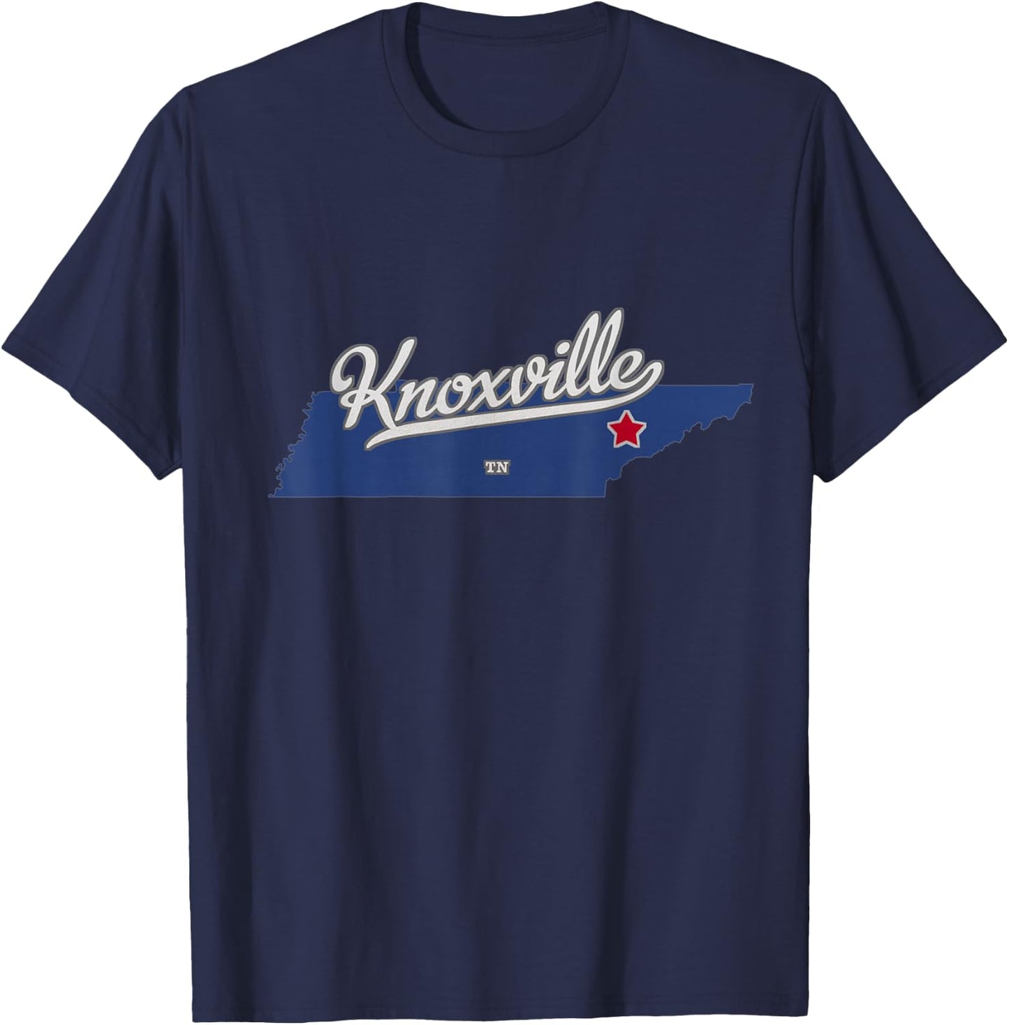 Knoxville Tennessee TN Map T-Shirt - T-Shirt | Navy
