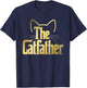 Funny Pet Lover Cat Dad The Catfather T-Shirt - T-Shirt | Navy