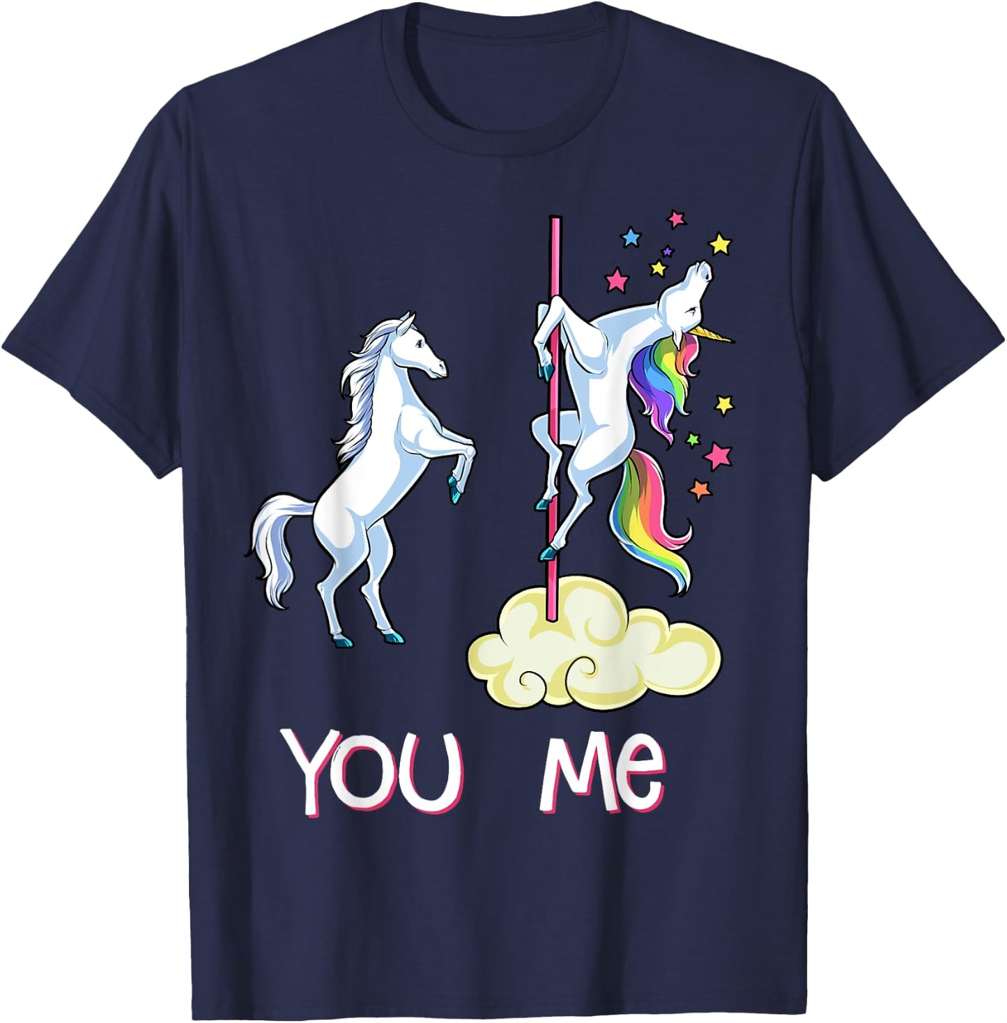 Unicorn You vs Me Funny Women Rainbow Gifts Unicorns Squad T-Shirt - T-Shirt | Navy