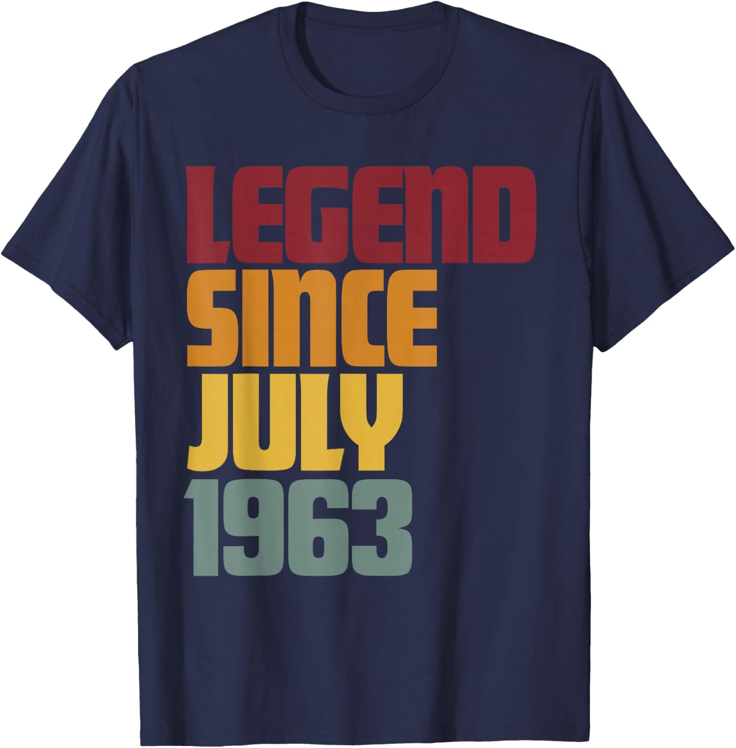 Legend Since July 1963 63rd Birthday - Vintage T-Shirt - T-Shirt | Navy