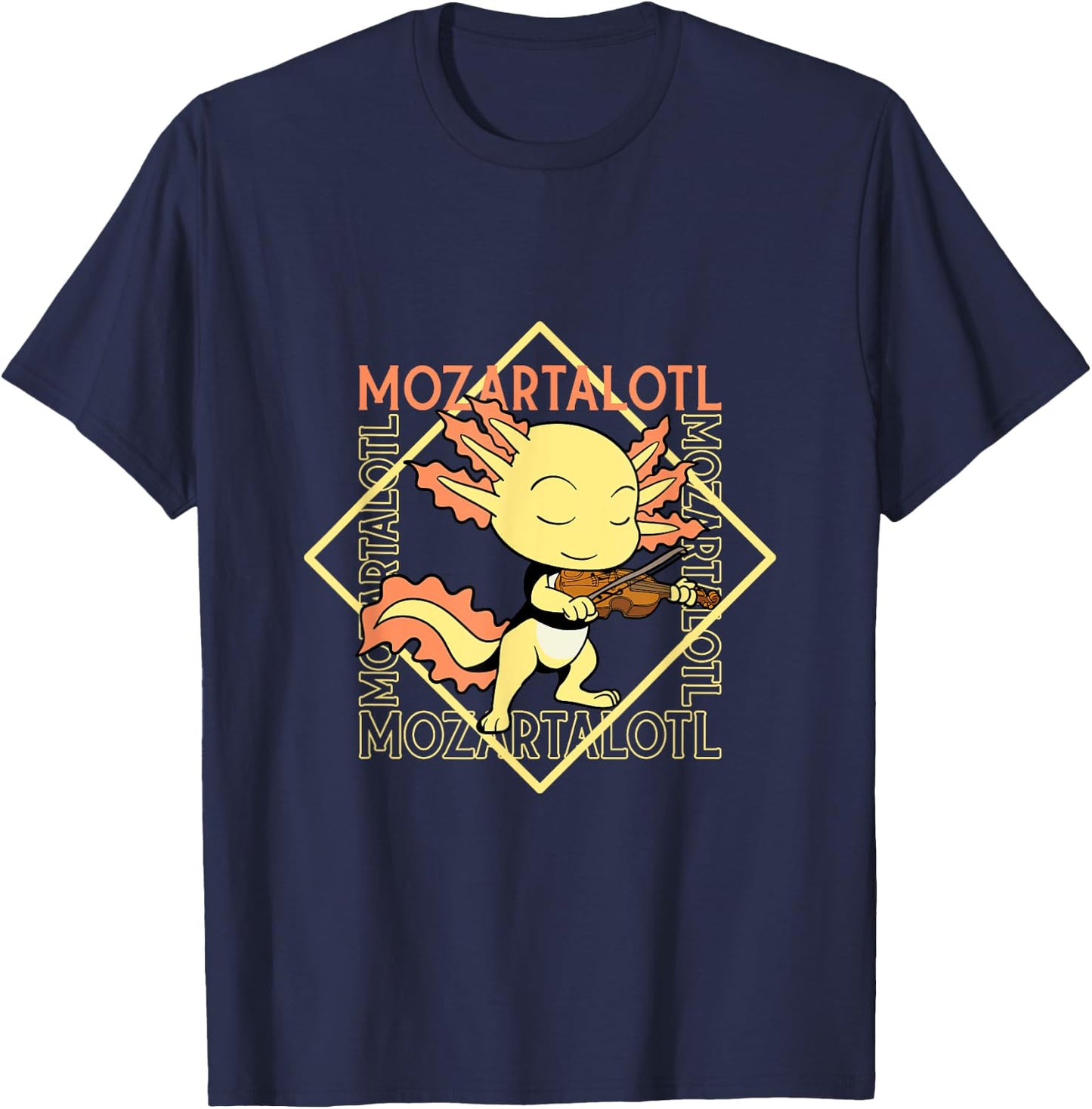 Mozartalotl - Axolotl at the violin T-Shirt - T-Shirt | Navy