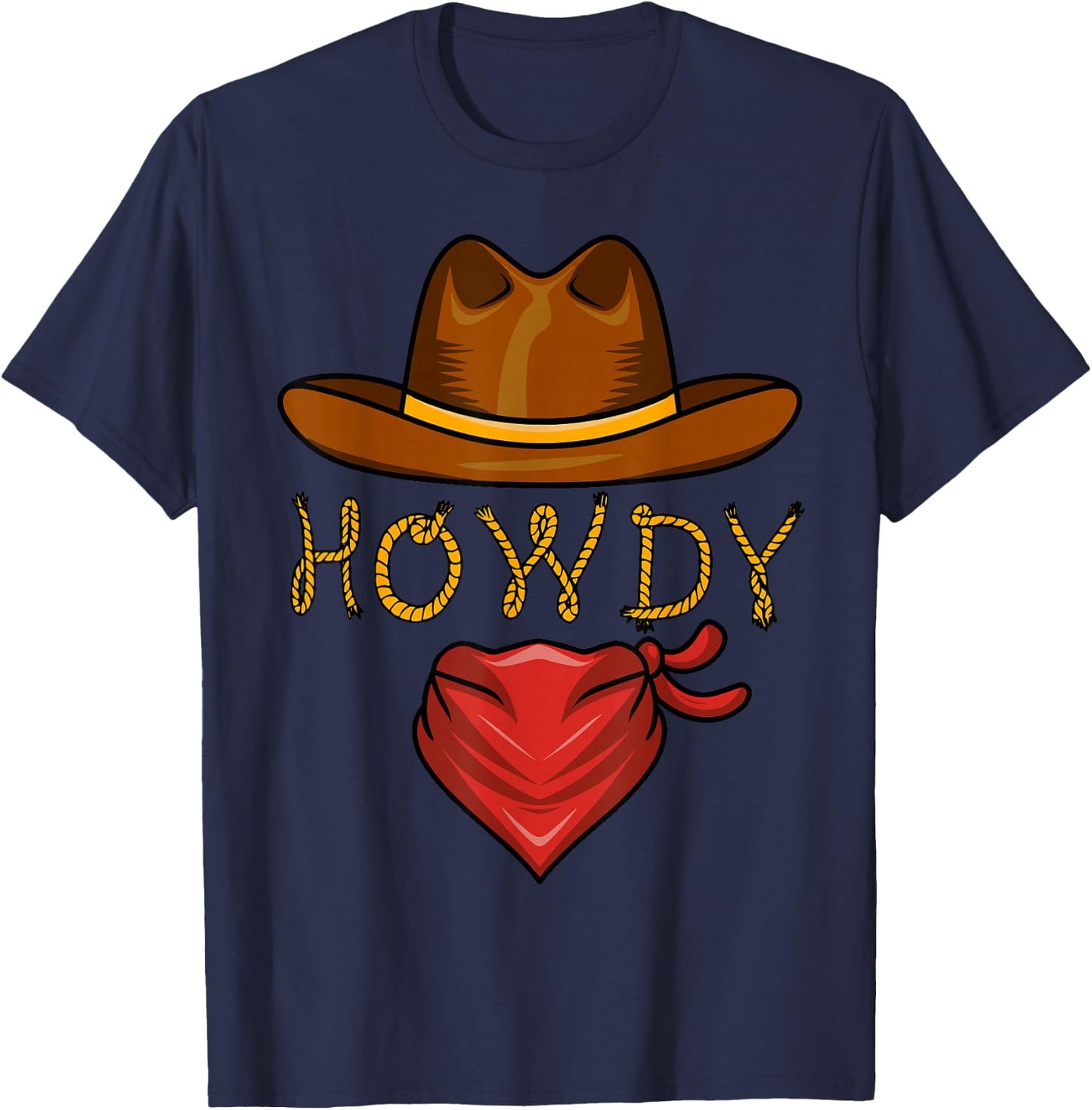 Howdy Rodeo Western Country Southern Cowboy Cowgirl Men's Boys , black, S T-Shirt - T-Shirt | Navy