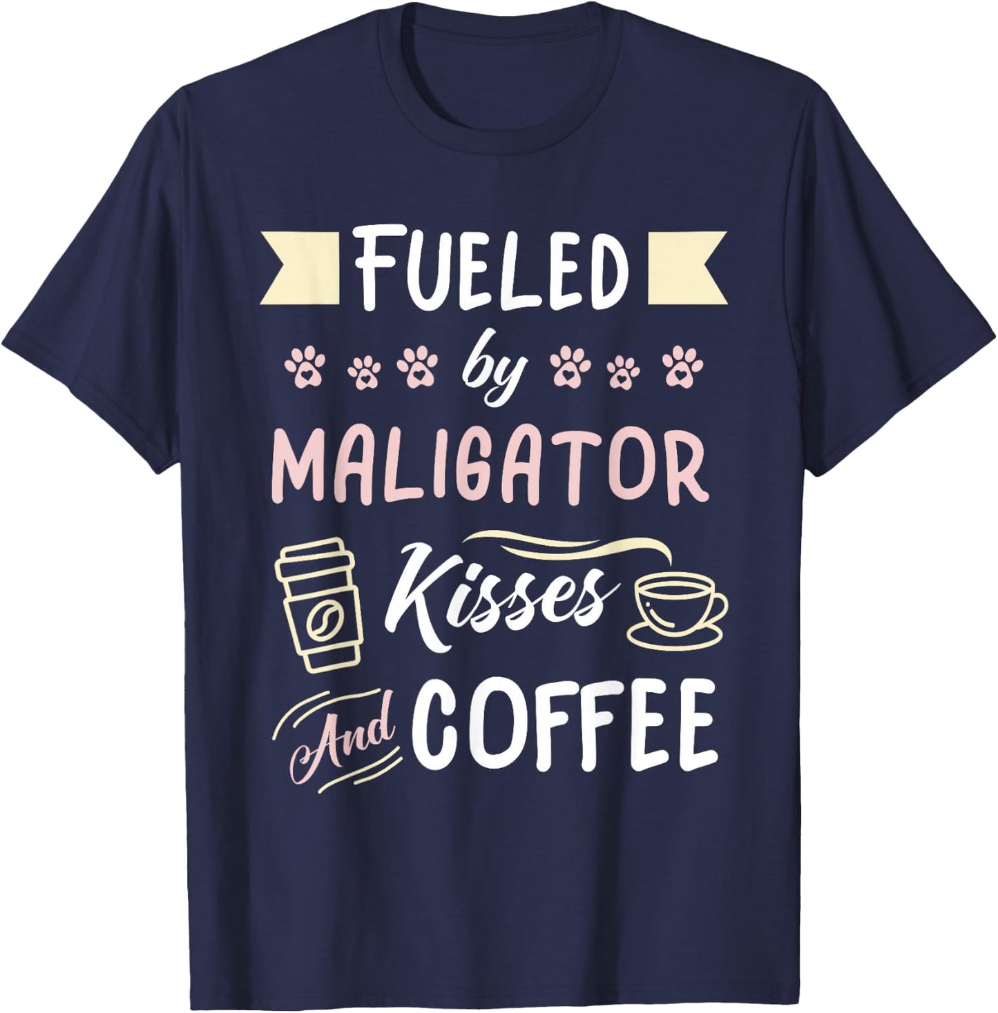 Maligator Mom Dog Coffee Drinker T-Shirt - T-Shirt | Navy