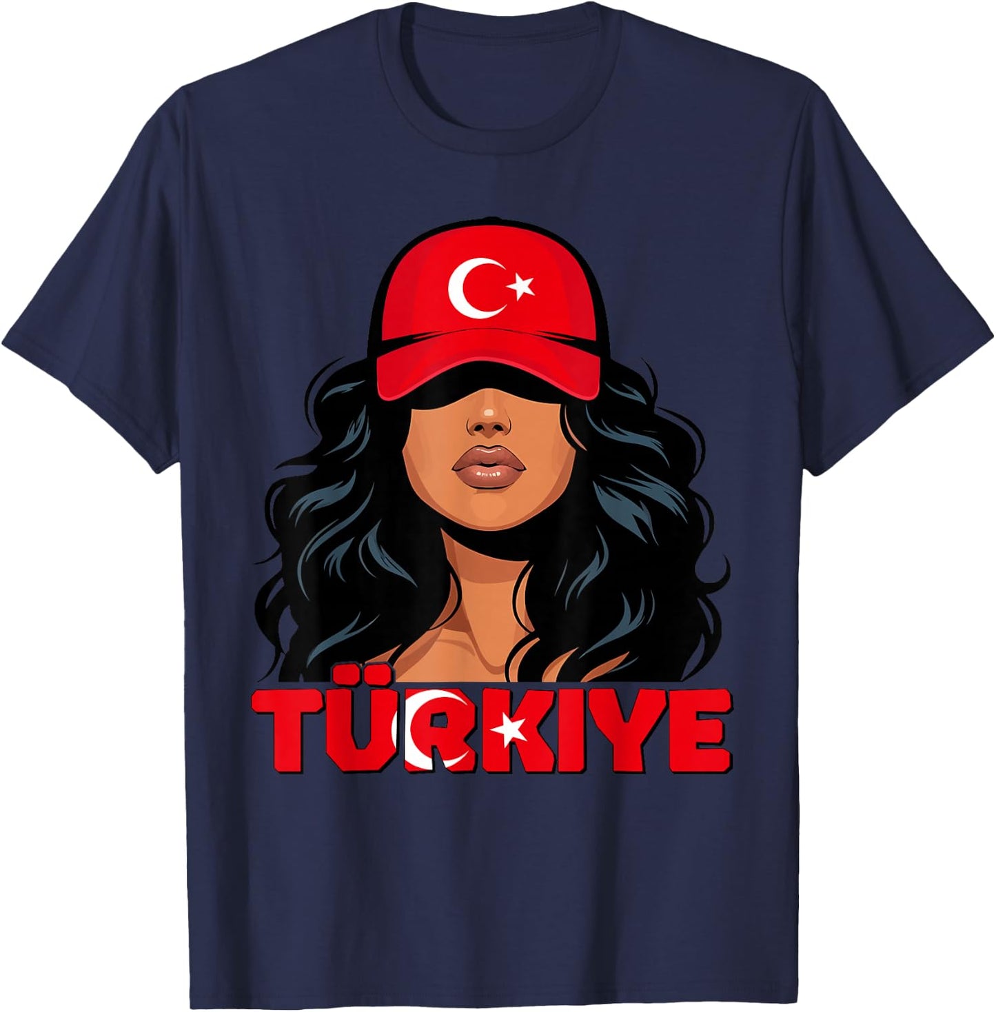 Turkish Girl Türkiye Turkish Flag Turkey Türk Kizi Women T-Shirt - T-Shirt | Navy