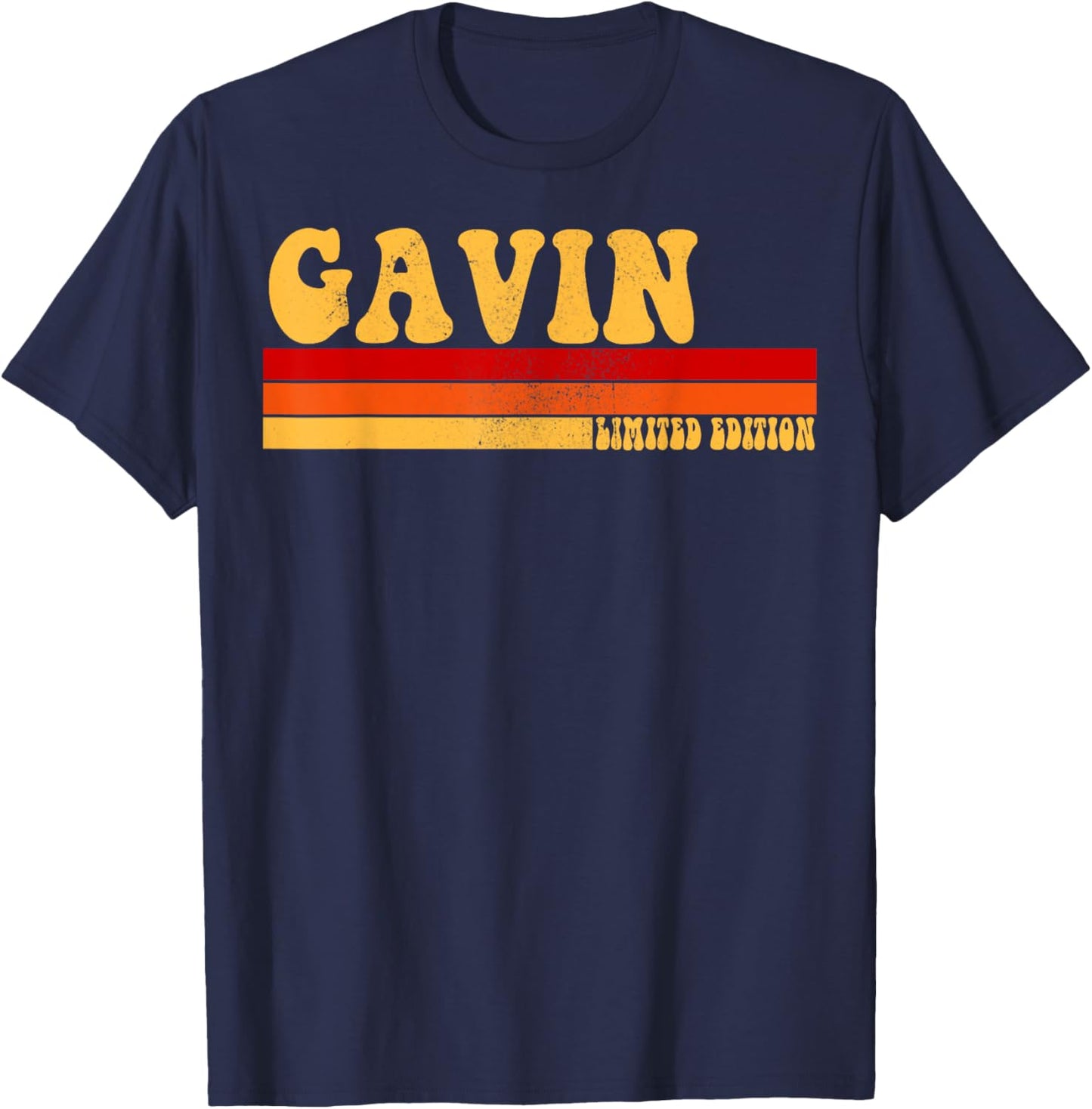 GAVIN Name Personalized Idea Men Retro Vintage GAVIN T-Shirt - T-Shirt | Navy