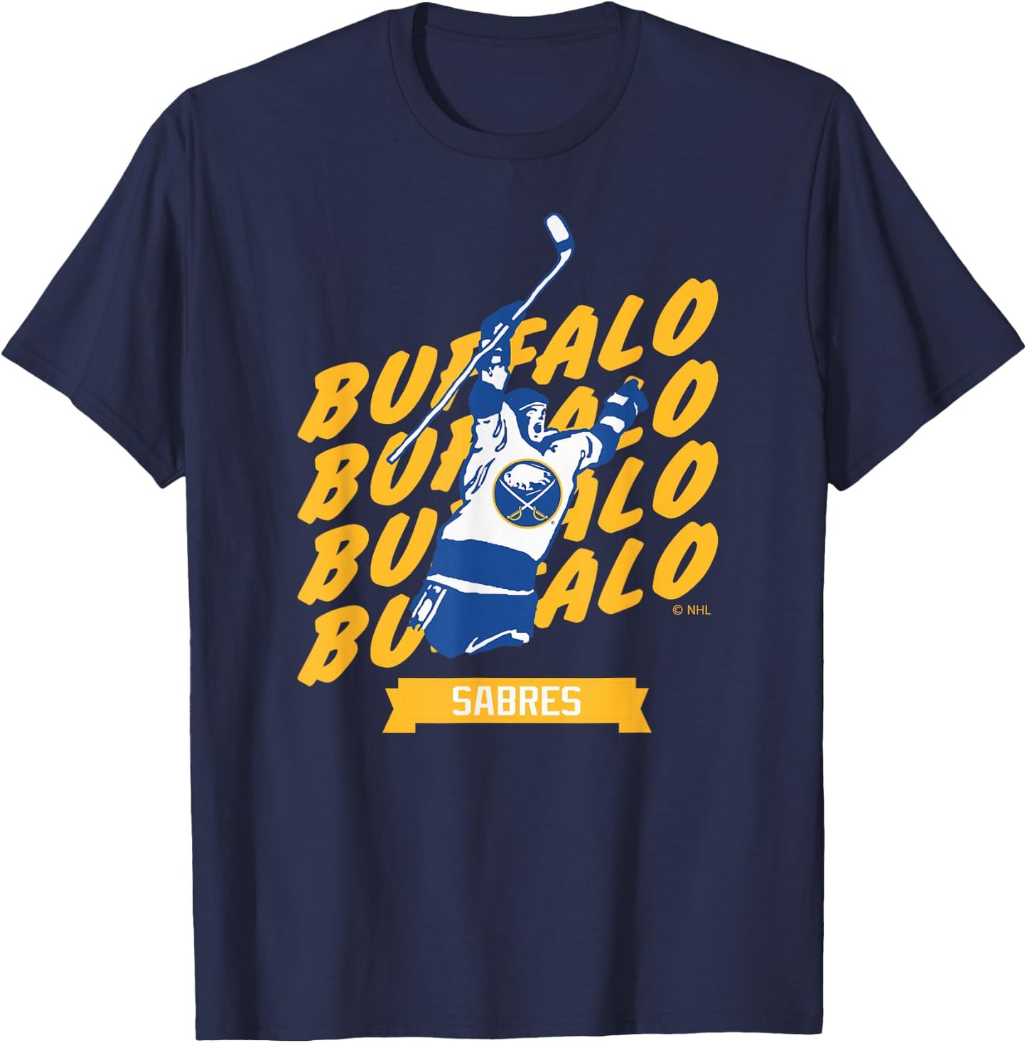 Buffalo Sabres Graffiti Black Officially Licensed T-Shirt - T-Shirt | Navy