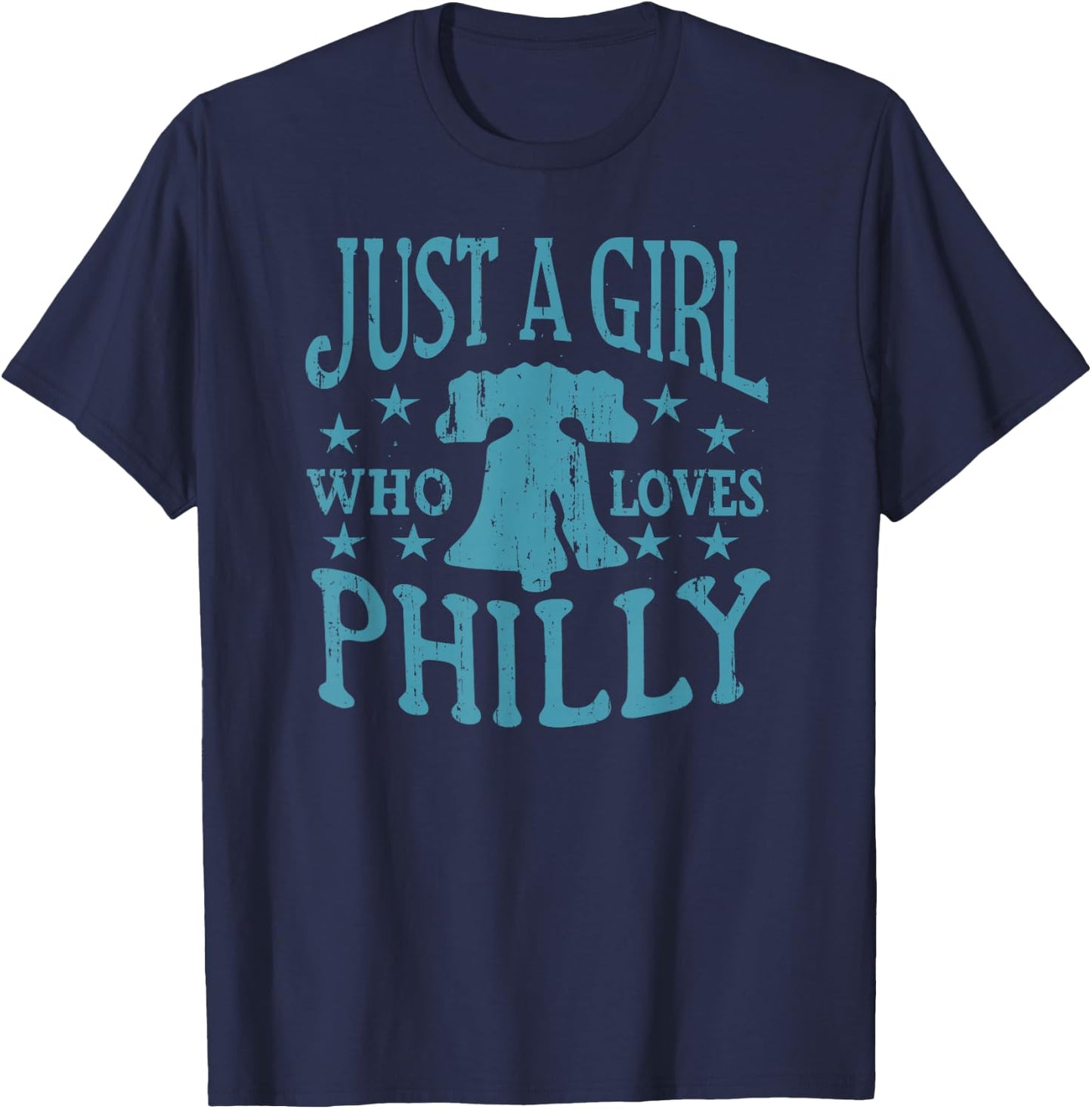 Just a Girl Who Loves Philly Philadelphia Fan Liberty Bell T-Shirt - T-Shirt | Navy