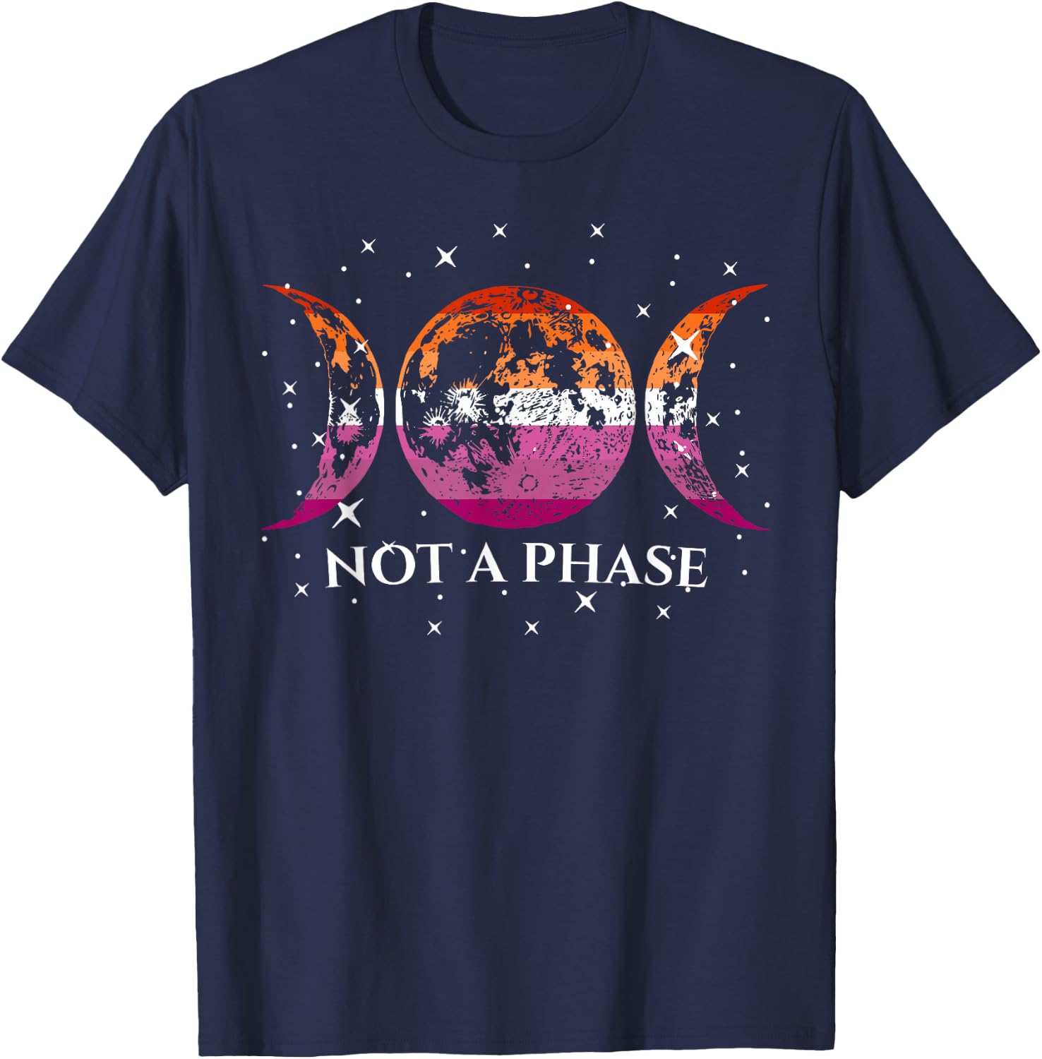 Not A Phase Planets LGBT Lesbian Gay Bisexual Trans Pride T-Shirt - T-Shirt | Navy