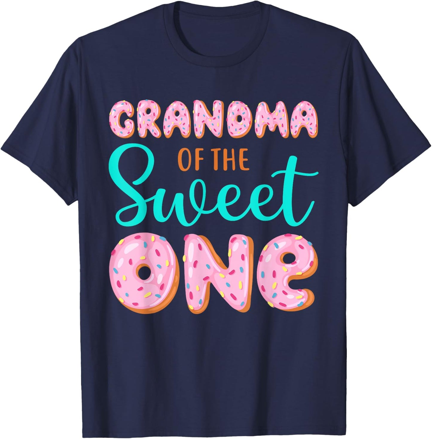 Grandma of The Sweet One First Birthday Matching Family T-Shirt - T-Shirt | Navy