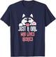 Cute Just A Girl Who Loves Huskies - Dog Lover Gift T-Shirt - T-Shirt | Navy