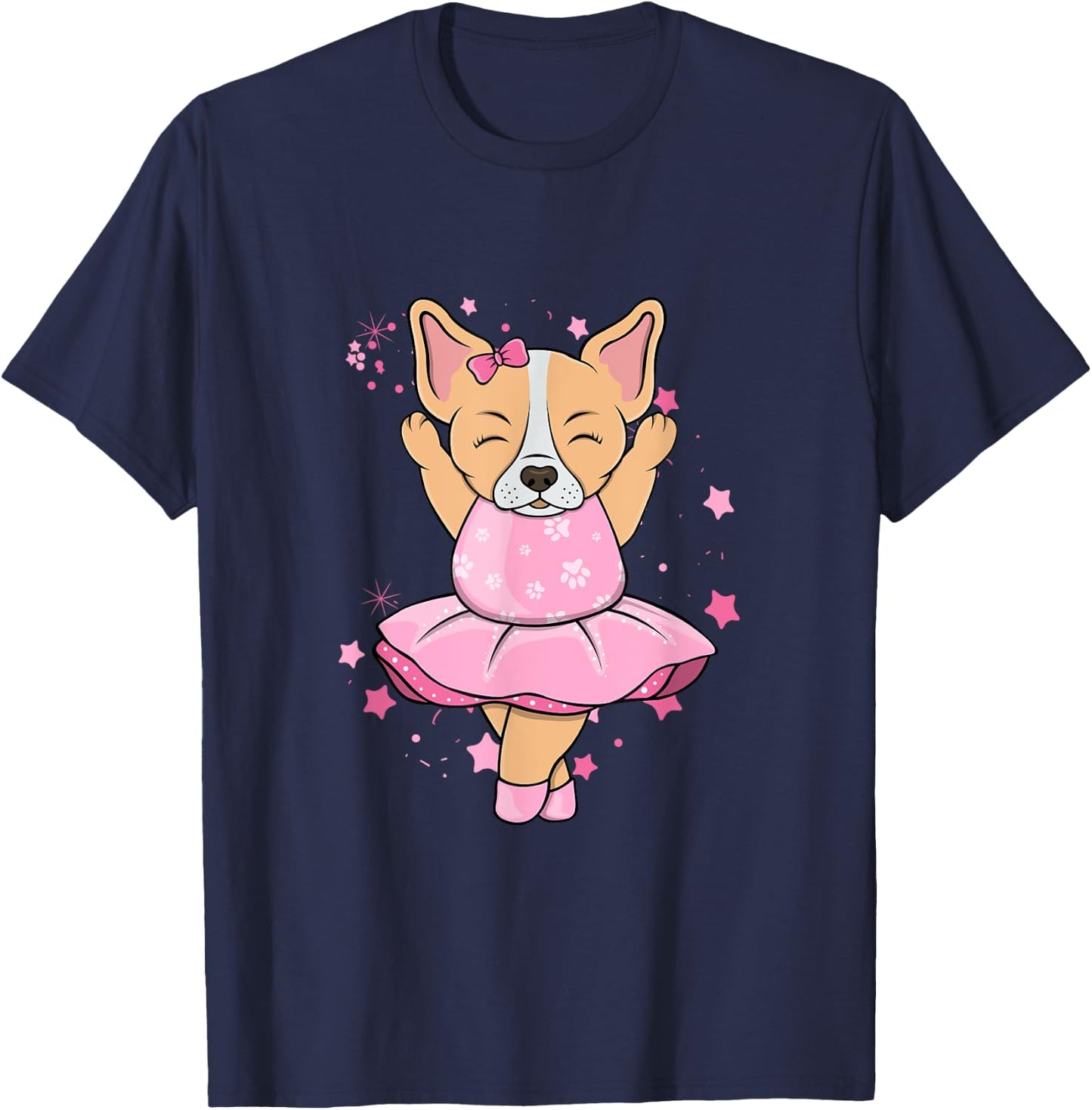 Sweet pink Ballerina Chihuahua Dog Ballett in Tutu Women Kids T-Shirt - T-Shirt | Navy