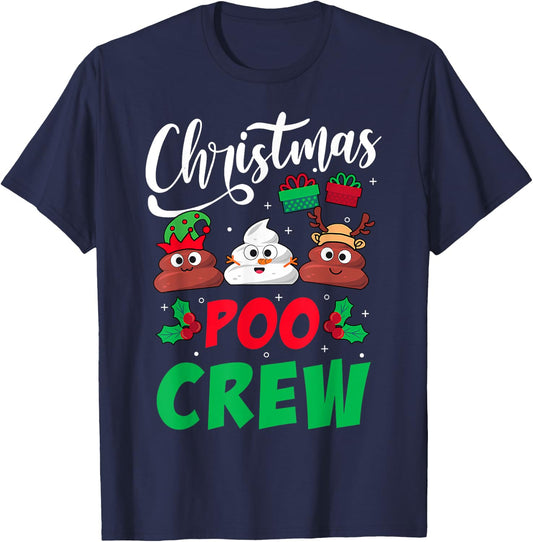Christmas Poo Crew Funny Poo Xmas Pajama T-Shirt - T-Shirt | Navy