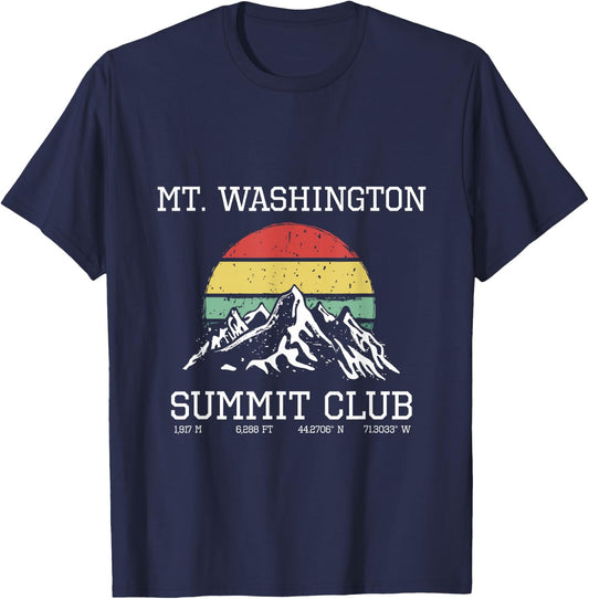 Climbed Mount Washington Summit Club Hike USA Sun Hiking T-Shirt - T-Shirt | Navy