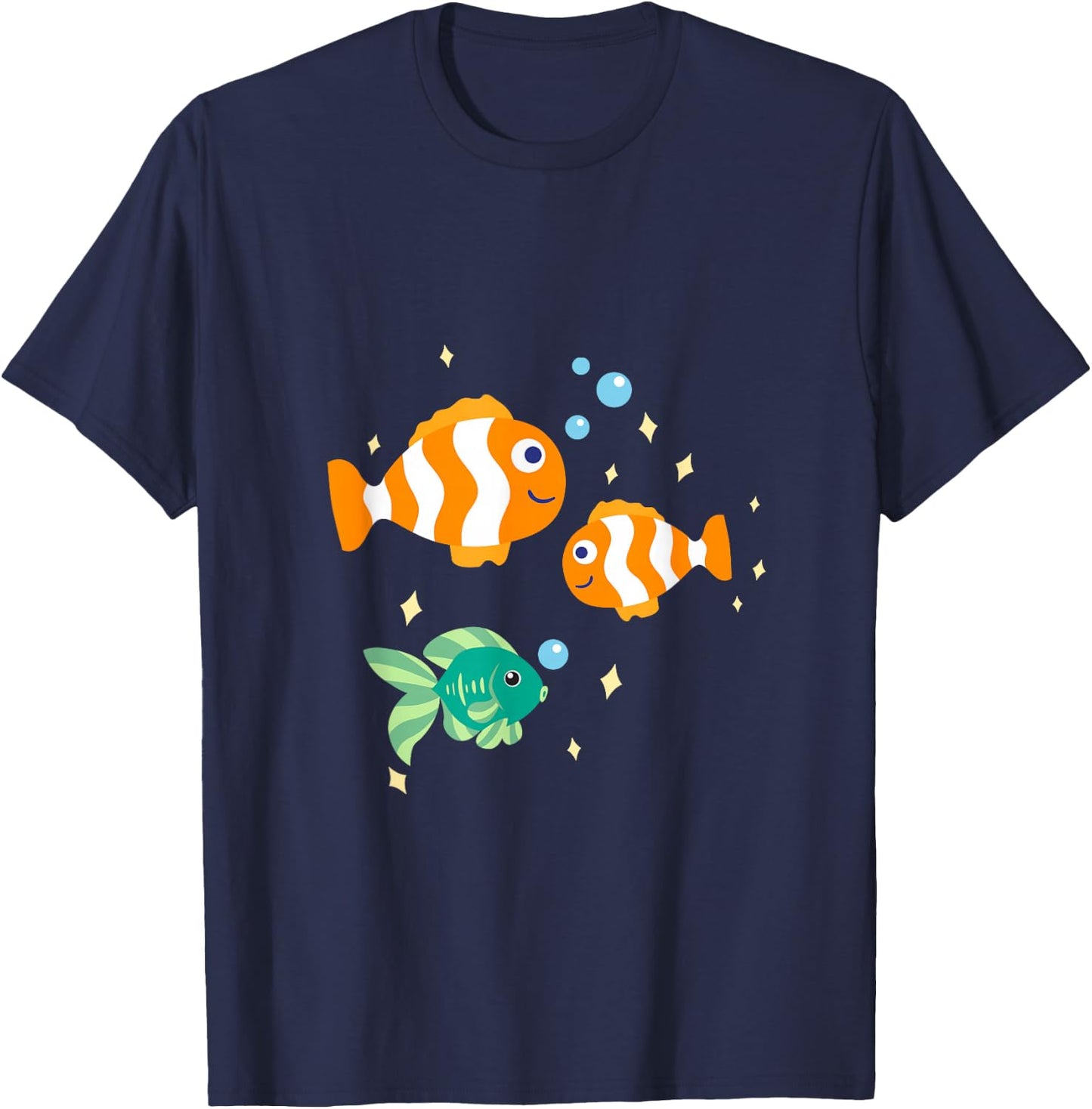 Unterwasserwelt mit Fischen und Meerestieren T-Shirt - T-Shirt | Navy