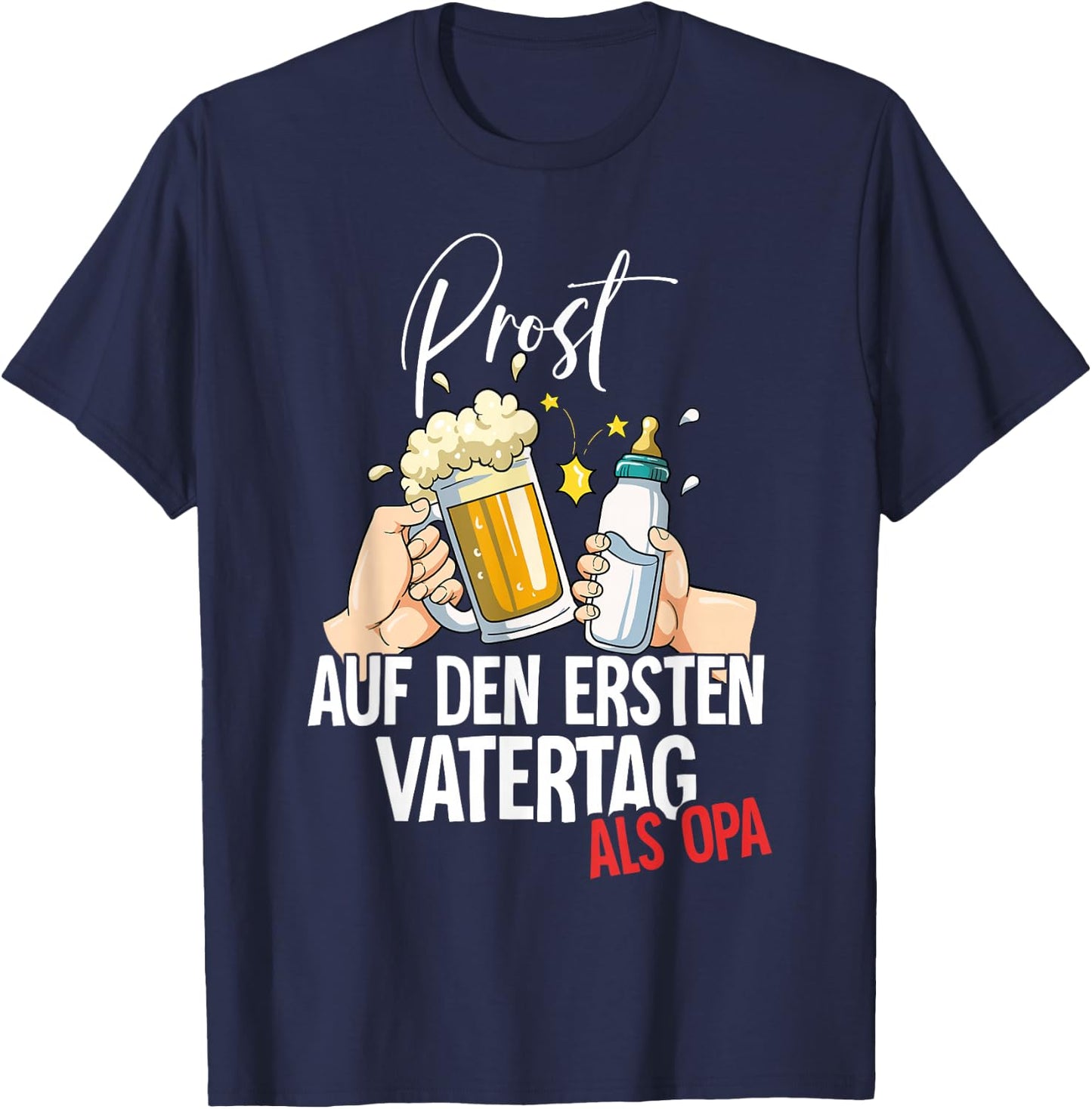 Auf Den Ersten Vatertag Als Opa T-Shirt - T-Shirt | Navy