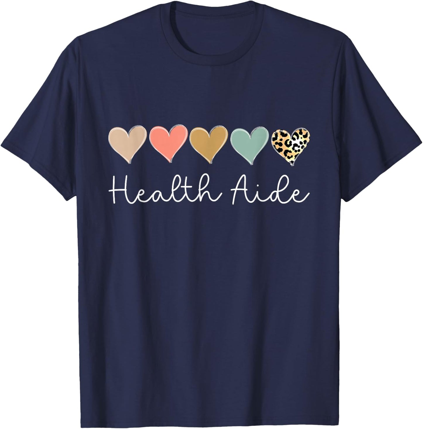 Health Aide Heart, Admin Squad Valentine's Day School Squad T-Shirt - T-Shirt | Navy