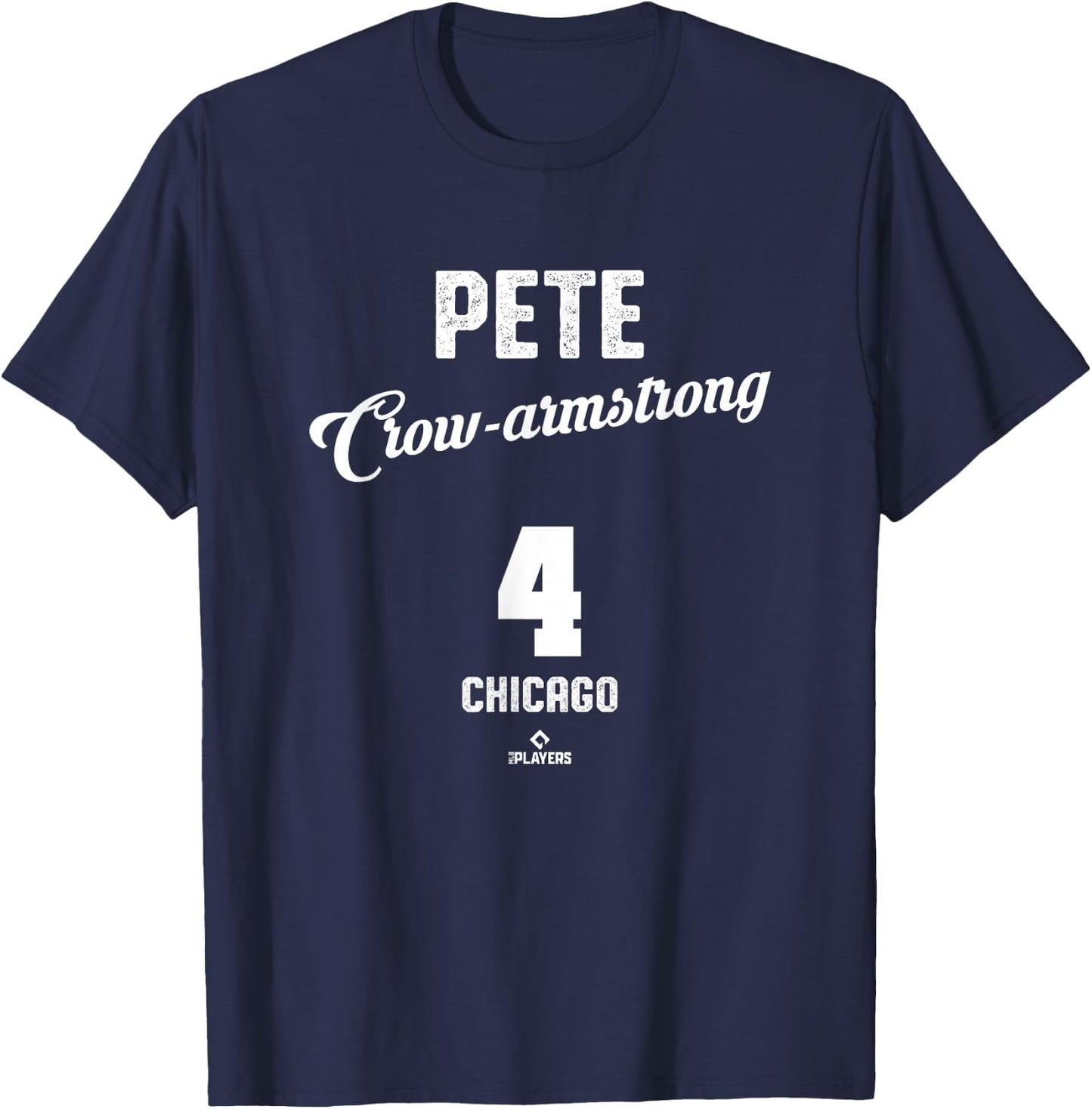 Pete Crow Armstrong 4 Chicago Baseball Vintage MLBPA T-Shirt - T-Shirt | Navy