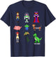 Disney Pixar Toy Story Pixel Toys 8 Bit Retro Style Icons T-Shirt - T-Shirt | Navy