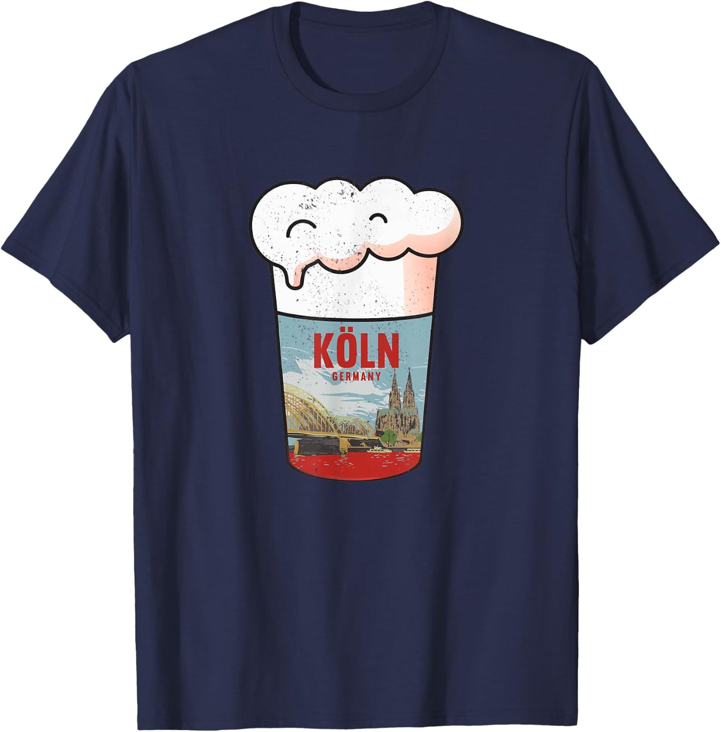 Köln Germany Ming Kölle Cologne Skyline T-Shirt - T-Shirt | Navy