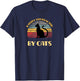 Easily distracted by cats on a distressed sunset background T-Shirt - T-Shirt | Navy