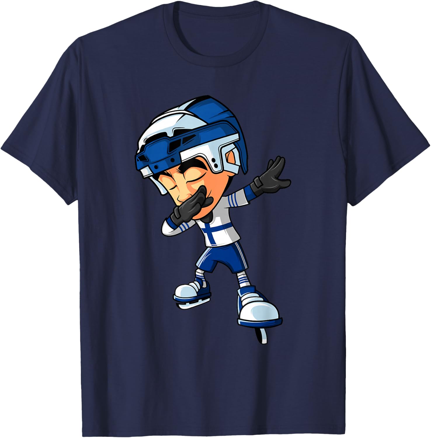 Dabbing Ice Hockey Player Finland Flag Dab Squad Men Boys T-Shirt - T-Shirt | Navy