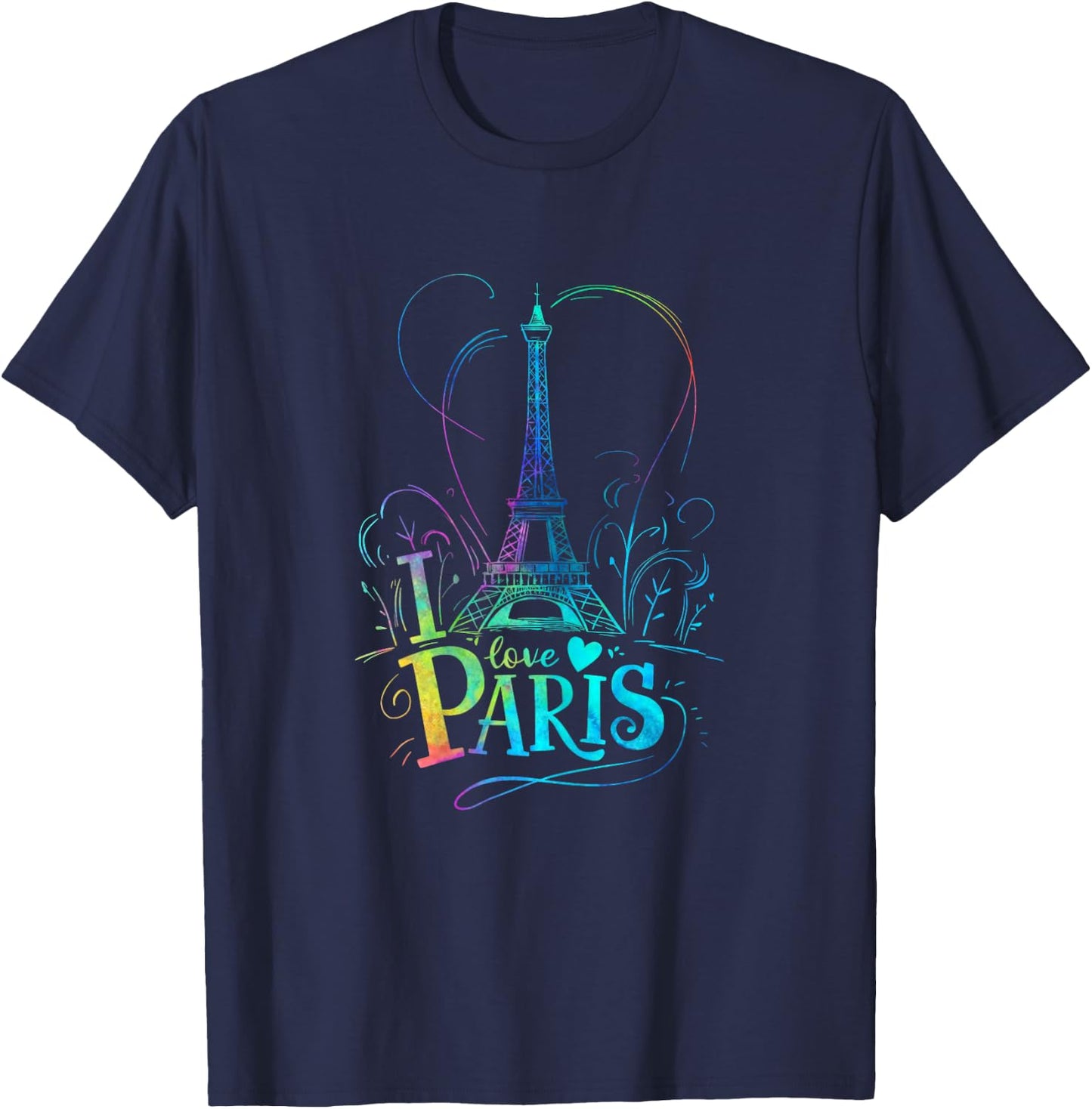 Eiffel Tower Paris Holiday France Souvenir Women Girls , black T-Shirt - T-Shirt | Navy