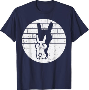 Easter Bunny Shadow Rock Hand Rabbit Rocker Boys Kids Men T-Shirt - T-Shirt | Navy