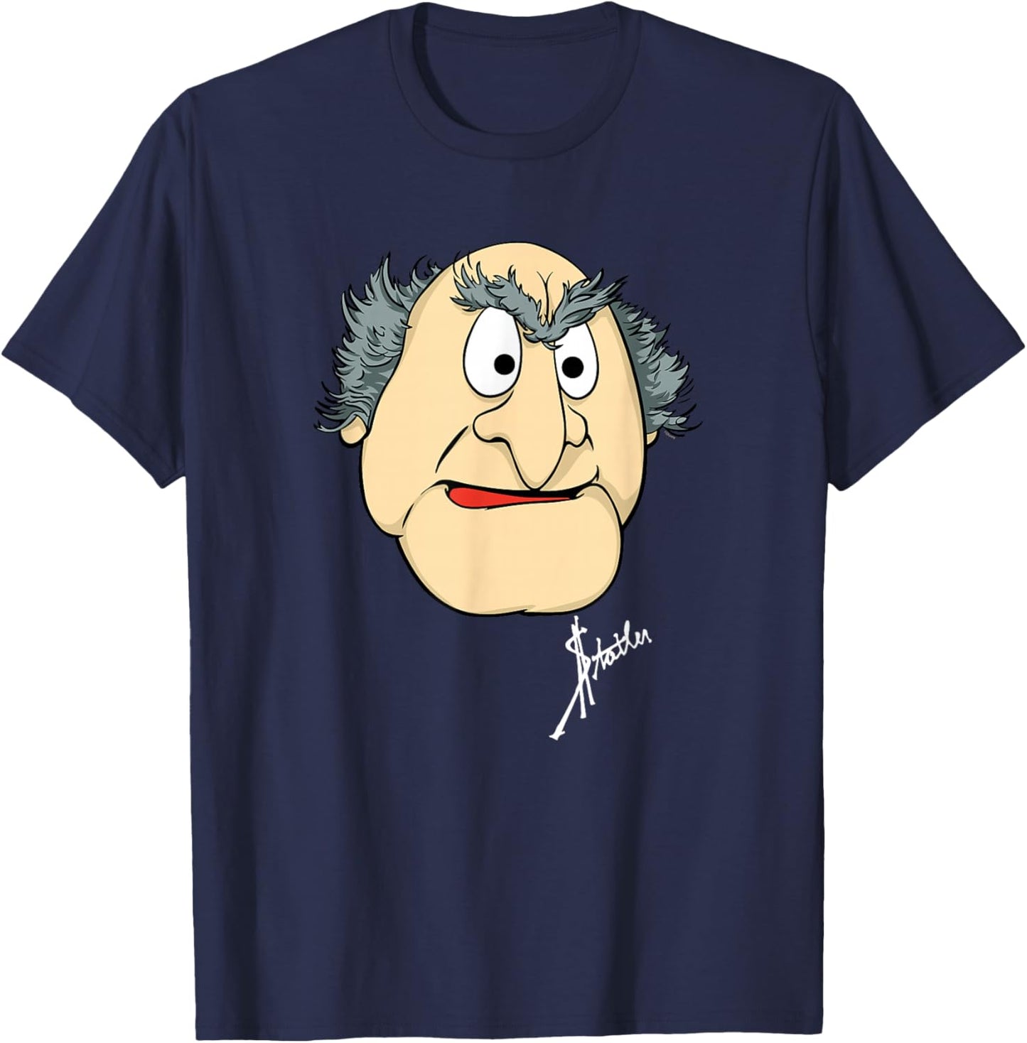 Disney The Muppets Statler Big Face T-Shirt - T-Shirt | Navy