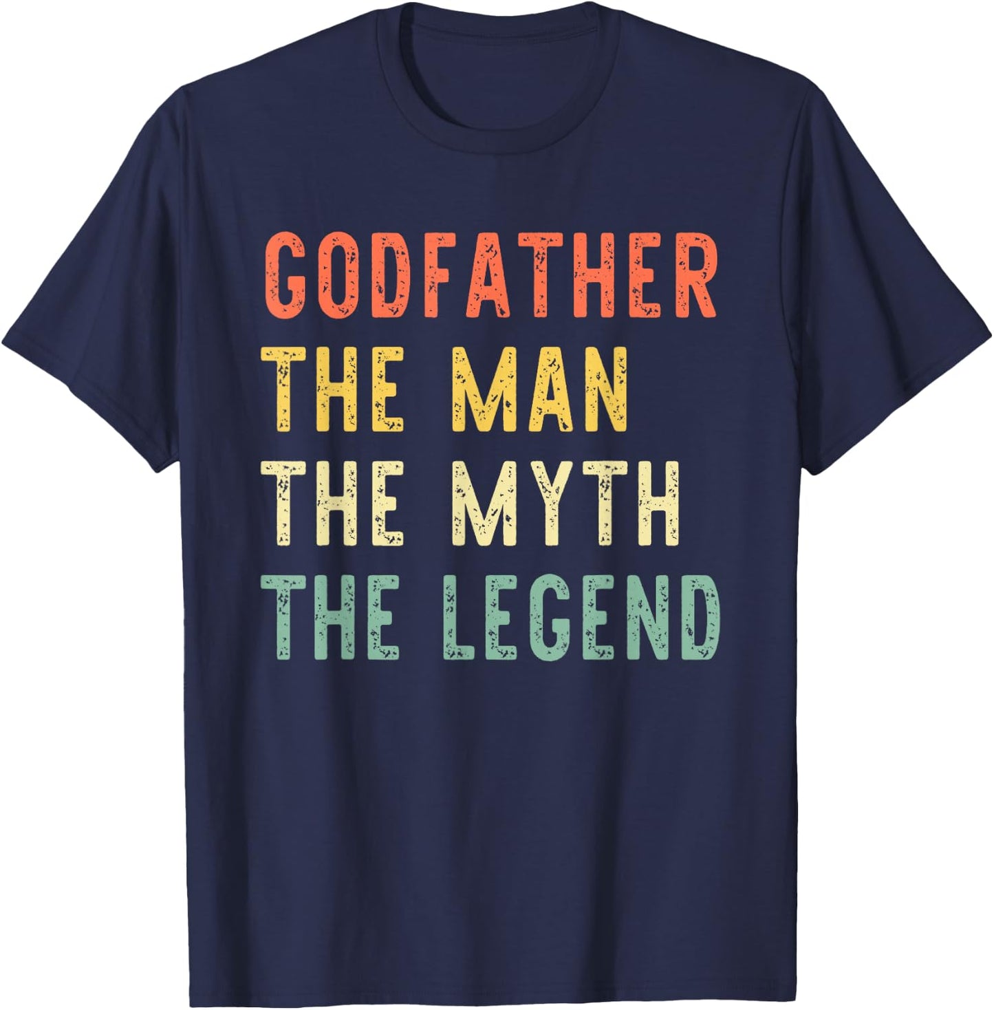Godfather The Man The Myth The Legend Retro Vintage T-Shirt - T-Shirt | Navy