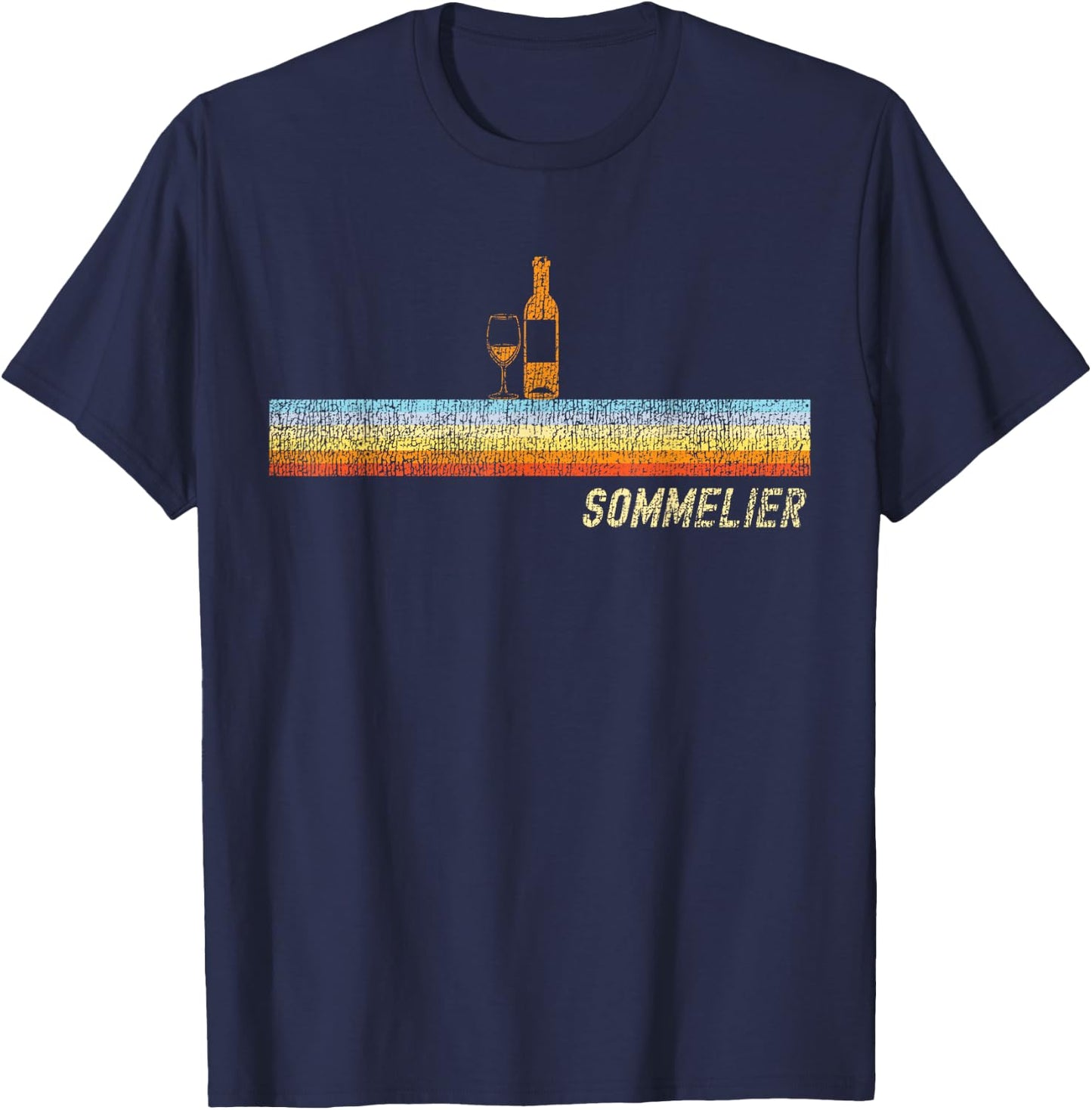 Sommelier Wine Drinking Tasting Retro Vintage Sommelier T-Shirt - T-Shirt | Navy