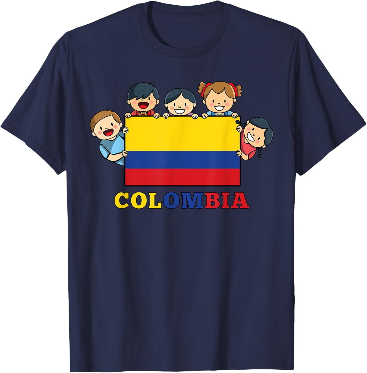 Kids Colombia Flag Hispanic Heritage Month Colombian T-Shirt - T-Shirt | Navy