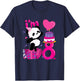 8 Years Old Girl Birthday Panda T-Shirt - T-Shirt | Navy