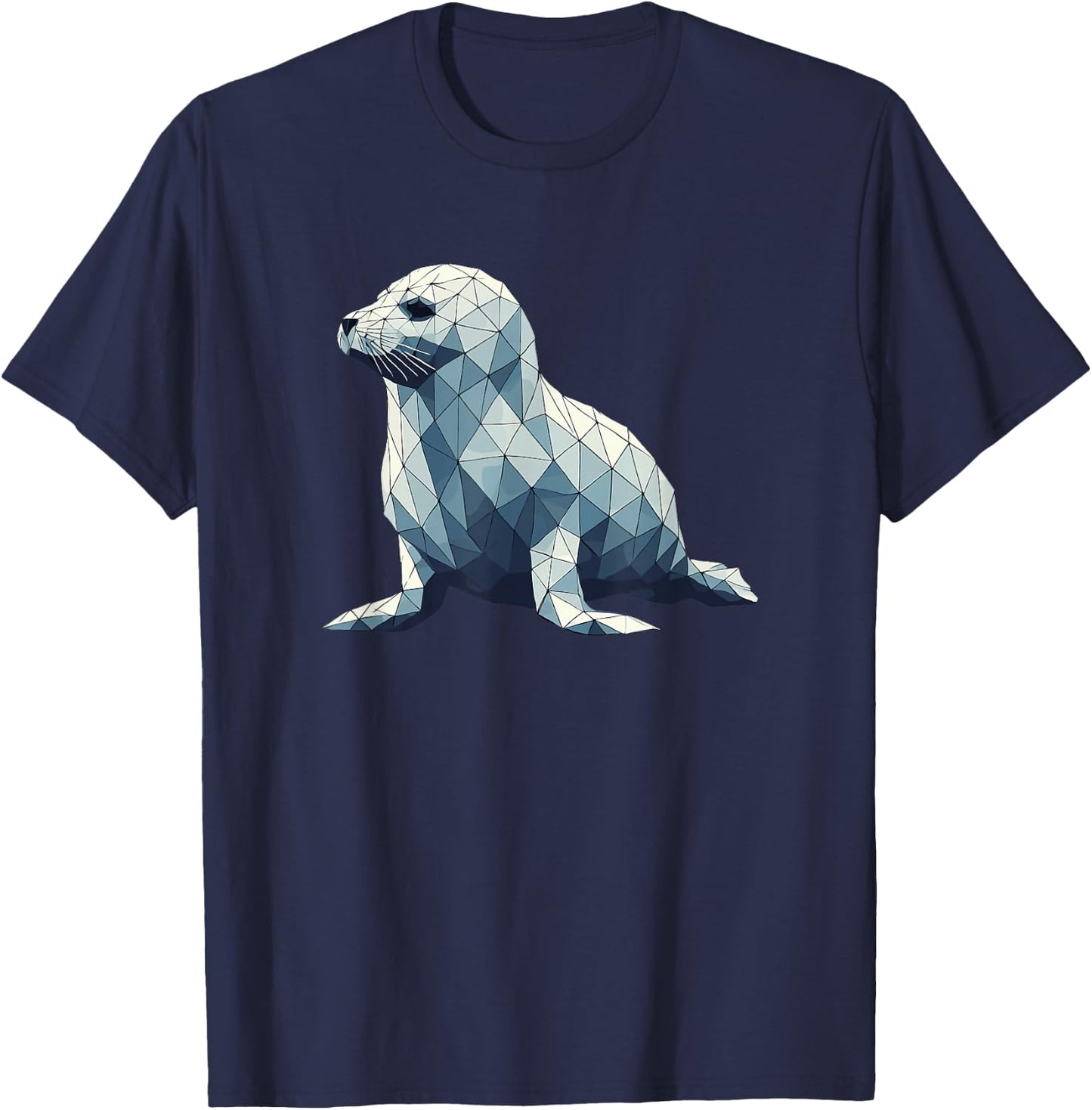 Geometric Art Baby Seal Seals T-Shirt - T-Shirt | Navy