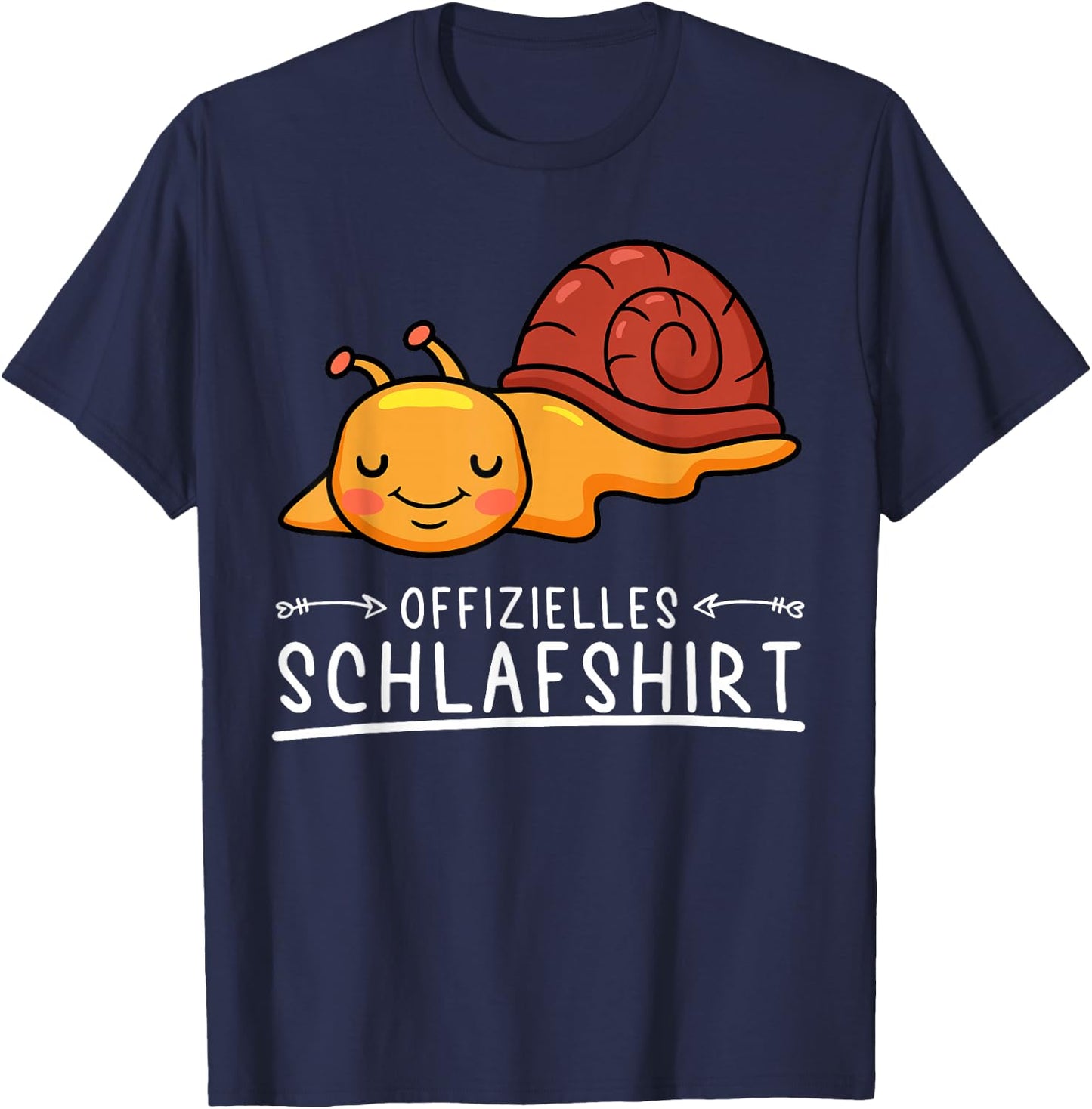 Offizielles Schlafshirt Schnecke Pyjama Schlafanzug T-Shirt - T-Shirt | Navy