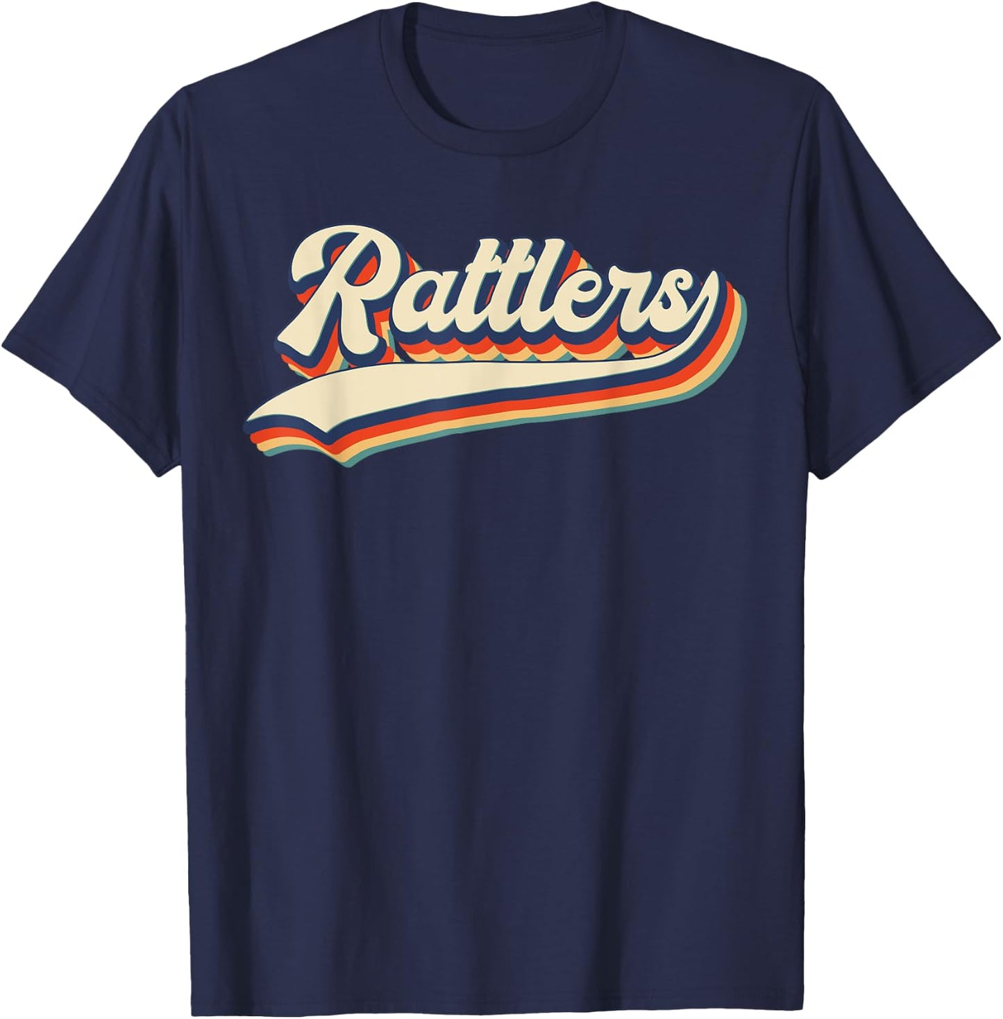 Rattlers School Sports Name Vintage Retro Gift T-Shirt - T-Shirt | Navy