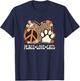 Peace Love Cats Cheetah Print Women Girl Cat Owner Cat Lover T-Shirt - T-Shirt | Navy