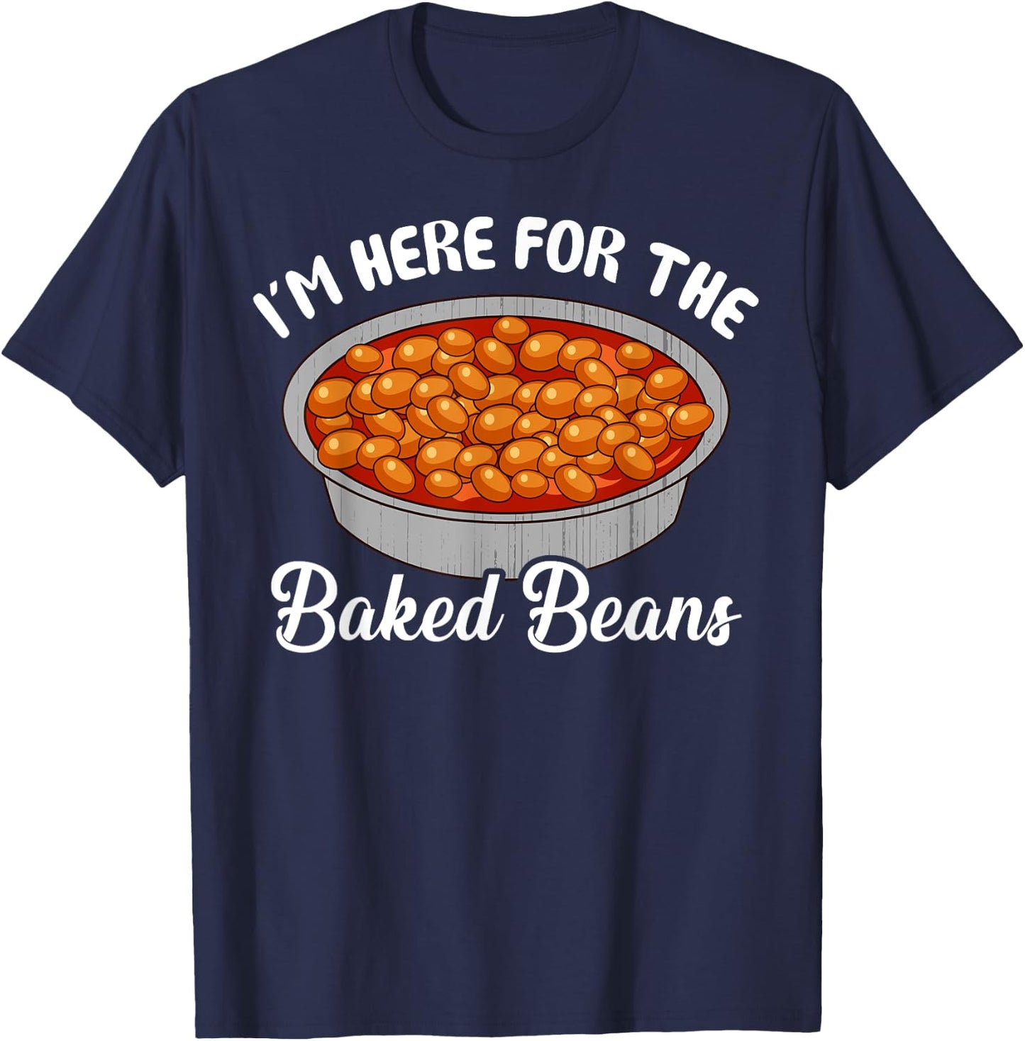 Bonafide Foodies Baked Beans Fourth of July -Adults Black Cotton Polyester Small T-Shirt - T-Shirt | Navy