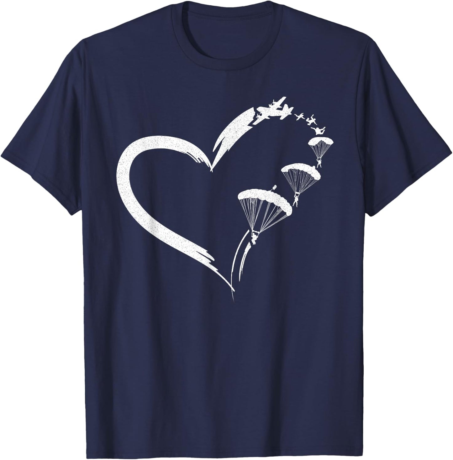 Fallschirm Fallschirm Paraglide Herz T-Shirt - T-Shirt | Navy