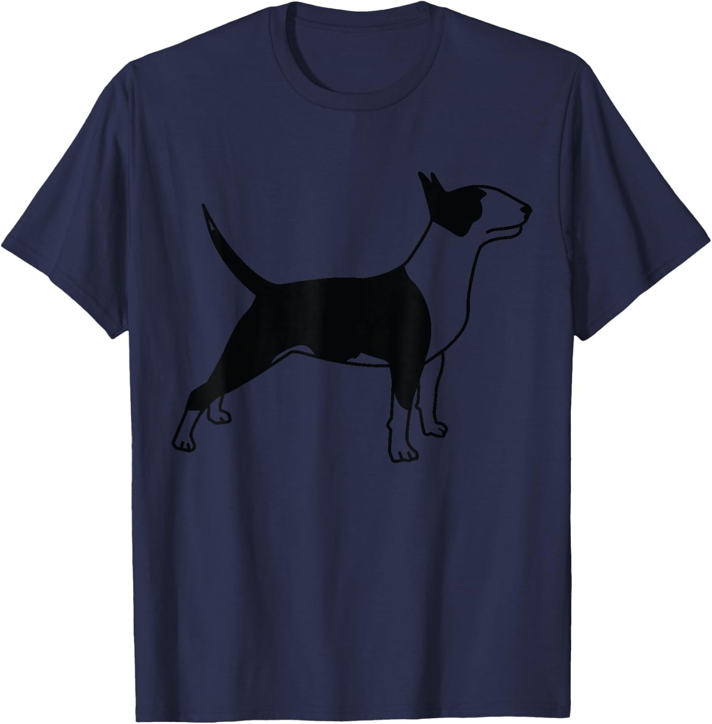 Bullterrier walking dog owners dog gift dog fan T-Shirt - T-Shirt | Navy