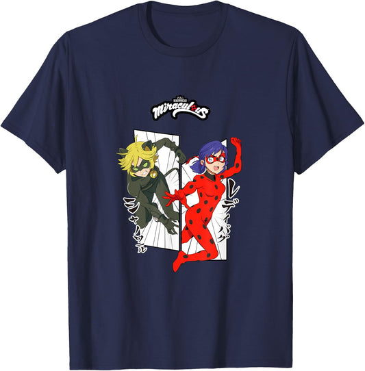Miraculous Ladybug Cat Noir Manga 2 T-Shirt - T-Shirt | Navy