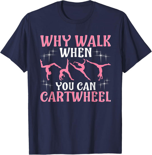 Funny Gymnastics Gymnast Gift Girls Women Cool Cartwheel T-Shirt - T-Shirt | Navy