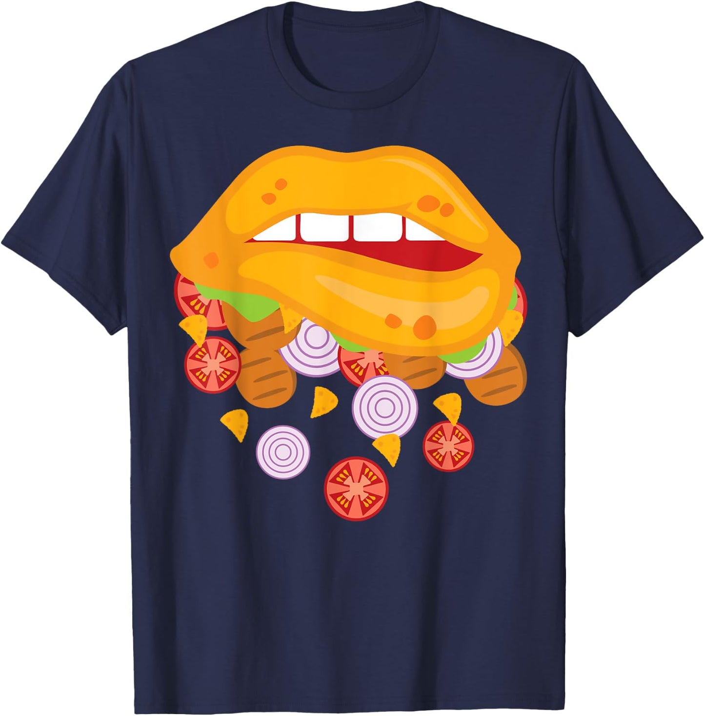 Sexy Taco Lips Funny Taco Cinco De Mayo Taco Lover T-Shirt - T-Shirt | Navy