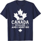 Canada Is Calling And I Must Go Canadian Flag Moose Vintage T-Shirt - T-Shirt | Navy