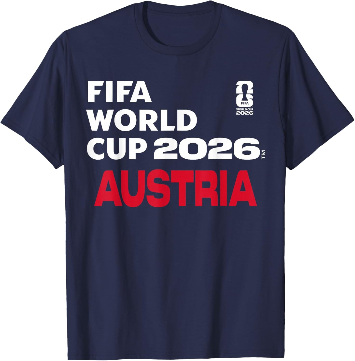 FIFA World CUP26 Österreich Blockbuchstaben T-Shirt - T-Shirt | Navy