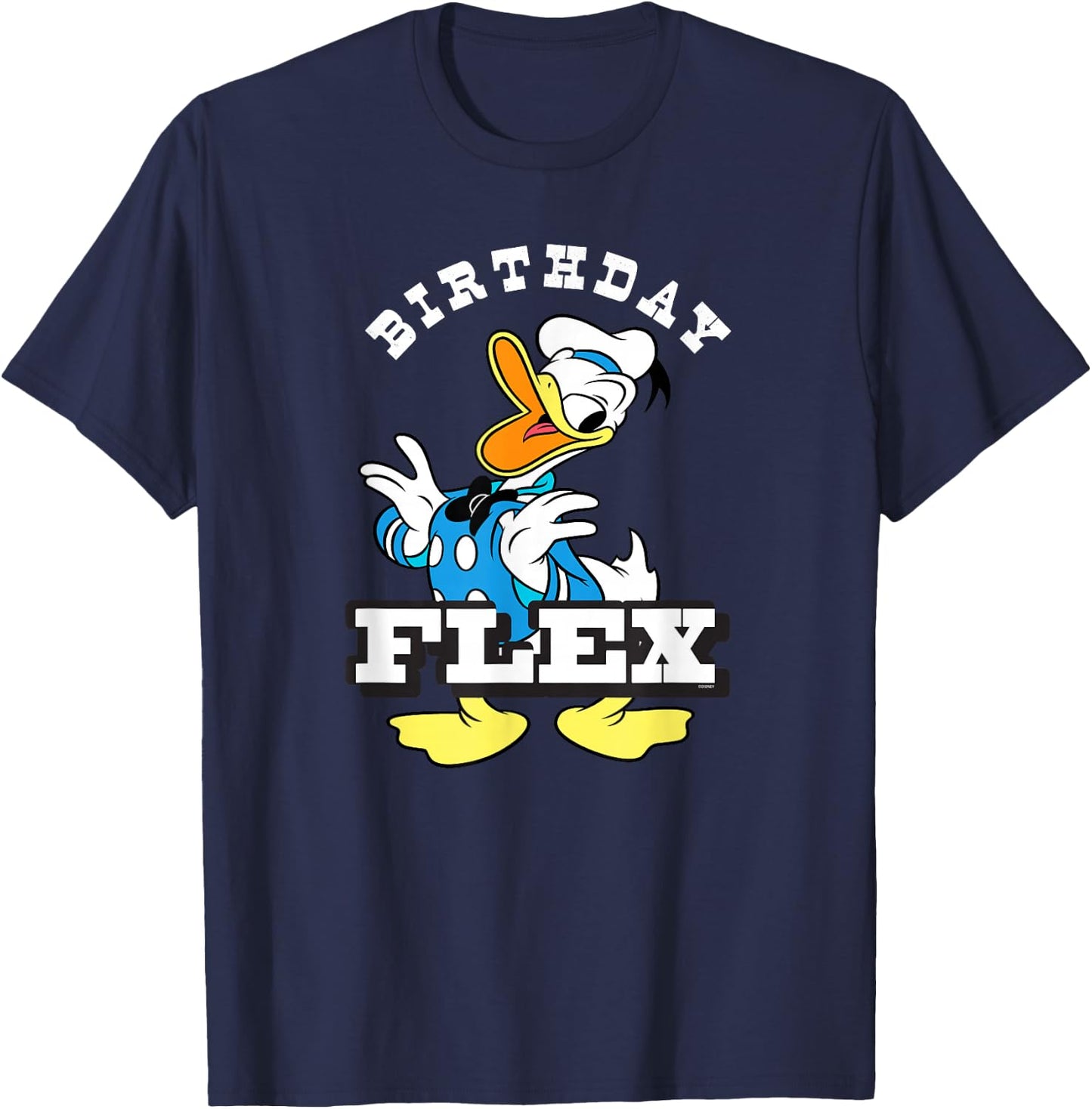 Disney Donald Duck Classic Vintage Retro Birthday Flex T-Shirt - T-Shirt | Navy