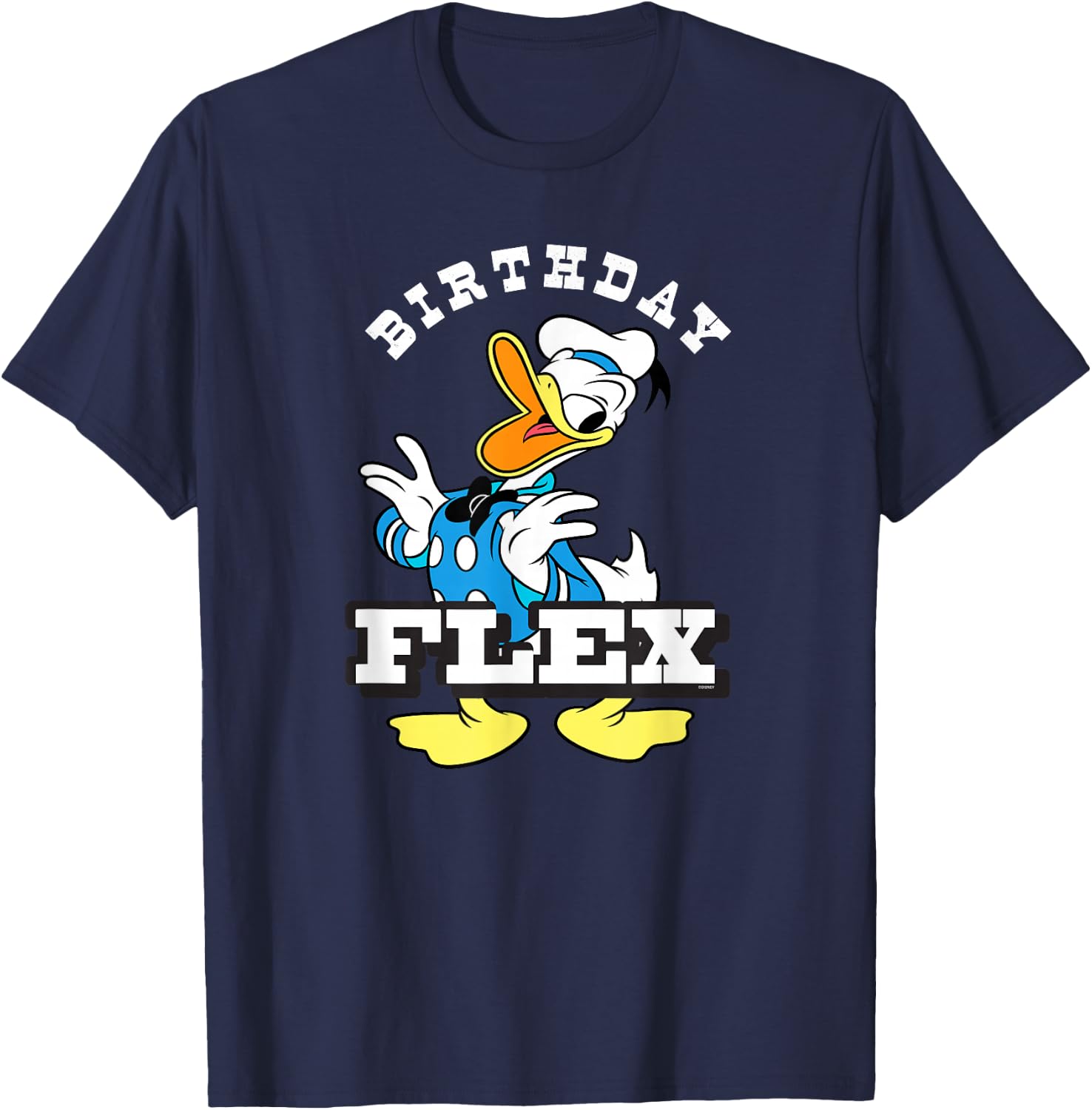 Disney Donald Duck Classic Vintage Retro Birthday Flex T-Shirt - T-Shirt | Navy
