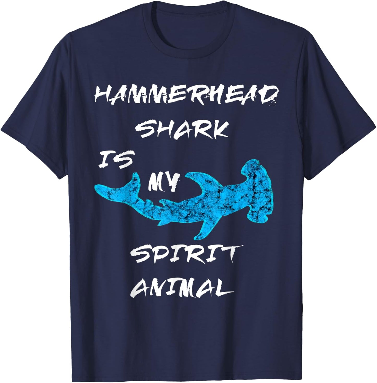 Hammerhead Shark Is My Spirit Animal Ocean Sphyrna Fish T-Shirt - T-Shirt | Navy